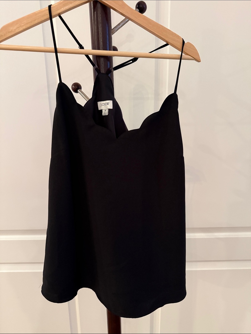 J. Crew Black Scalloped V-Neck Camisole